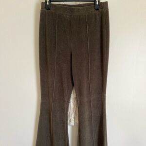 Aerie Olive Ribbed Velvet Pants